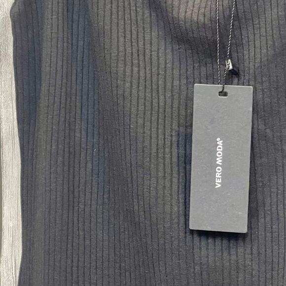🆕NWT Vero Moda Ribbed Black Dress Size Large - Picture 4 of 4